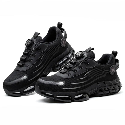 Rotating Button Protective Safety Shoes Men Steel Toe Sneakers Air Cushion Work Shoes Man Puncture Proof Work Safety Boots