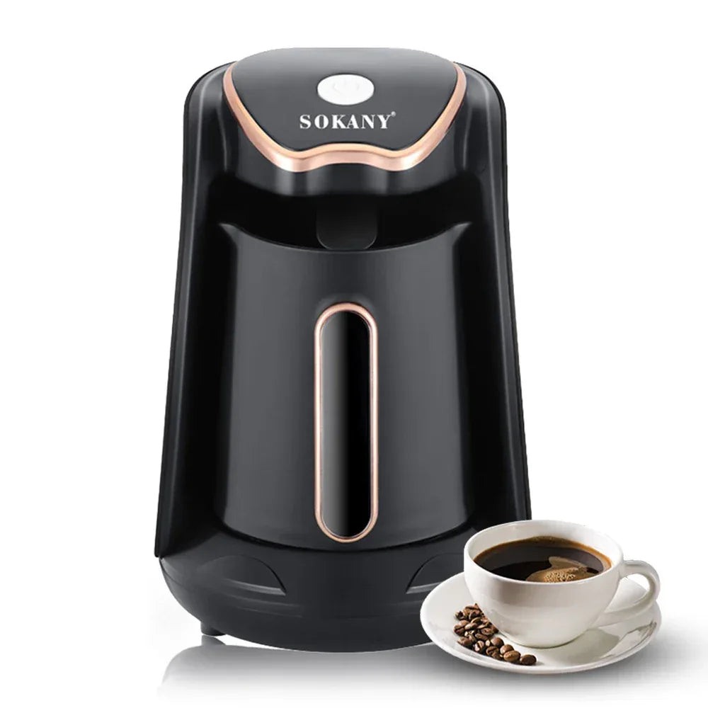SOKANY Electric Turkish Coffee Maker Machine with 250ml/1 Cup Coffee Pot Single Serve Espresso Maker 600W Heating Coffee