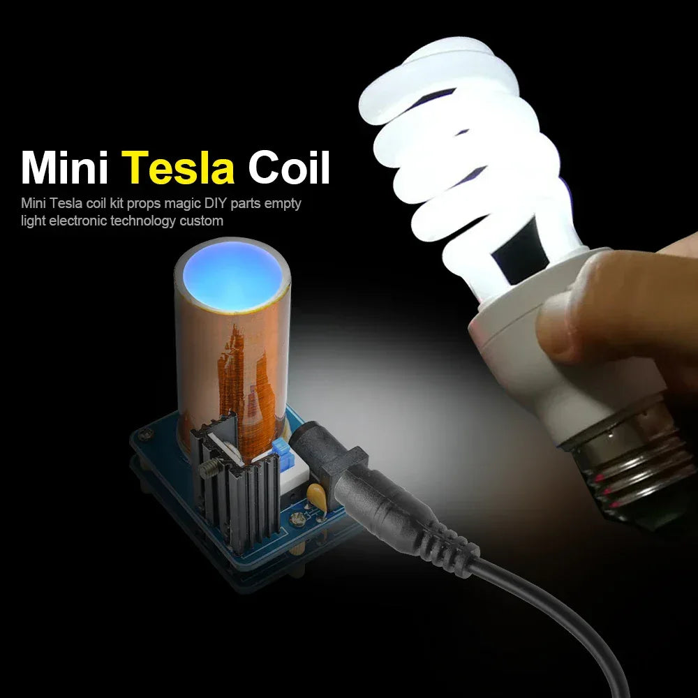 BD243 Mini Tesla Coil DIY Kit 9-12V Tesla Coil Magic Props BD243C DIY Parts Empty Lights Technology Electronics Module