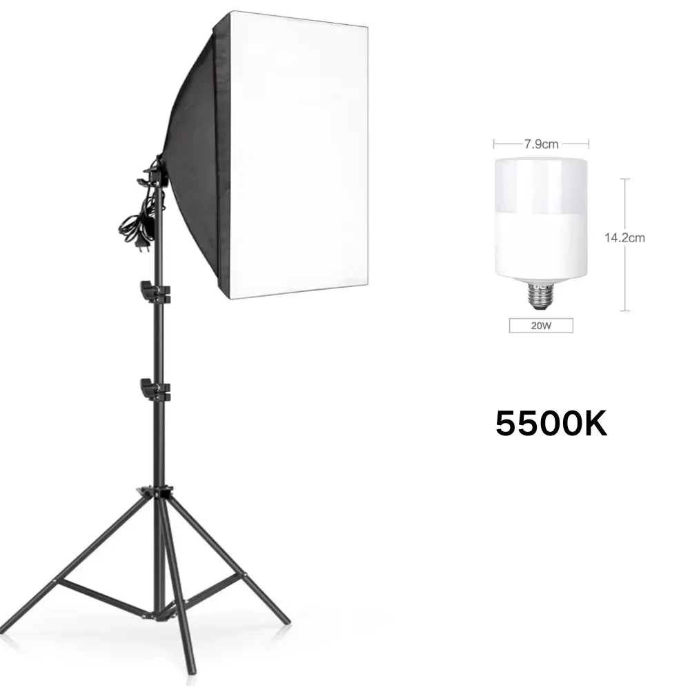 SH 50x70CM Photography Softbox Lighting Kits Professional Continuous Light System Equipment For Photo Studio