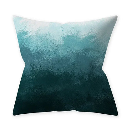 Housse de coussin bleu turquoise, coussins décoratifs pour canapé, housses de coussin géométriques en polyester, 45 x 45 cm, coussins décoratifs, taies d'oreiller simples