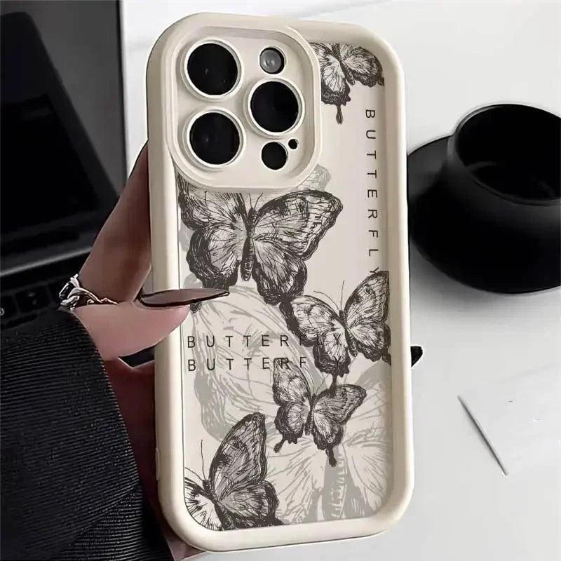 Black Butterfly Case for Motorola Moto Edge 40 Neo 50 Pro 50 Fusion 5G G84 G14 G04 G32 G35 G52 G30 G60S G53 G22 E13 E14 Casing