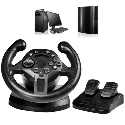 New Racing Steering Wheel For PS3/PC Game Steering Wheel Vibration Joysticks Remote Controller Wheels Drive With footbrake