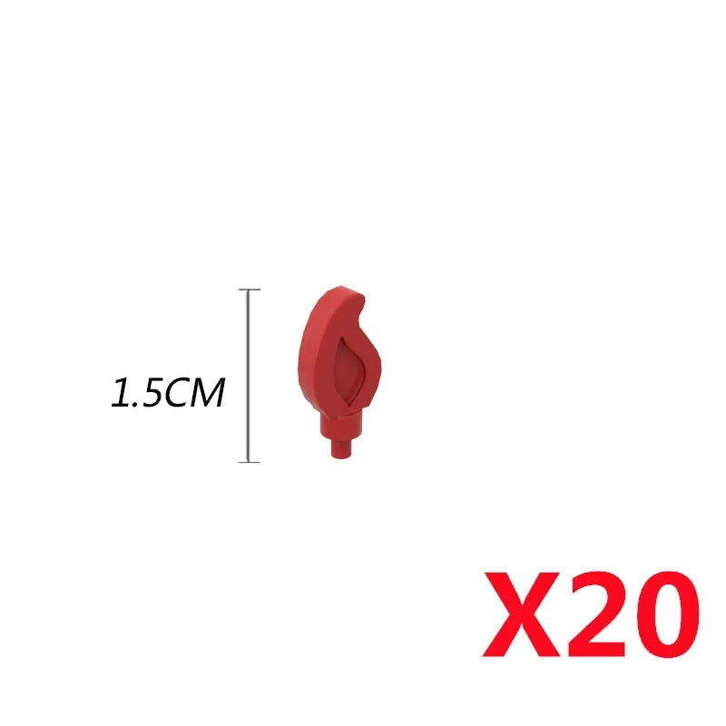 MOC Medieval Campfire Building Block Flame Wave Candle Transparent Wine Bottle Educational Toy Compatible Accessories Brick K054