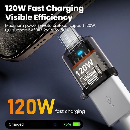 Olaf 120W Type C To USB A OTG Adapter USB 3.2 to Type C Fast Charging Connector For iPhone 15 16 Macbook iPad Huawei P60Xiaomi