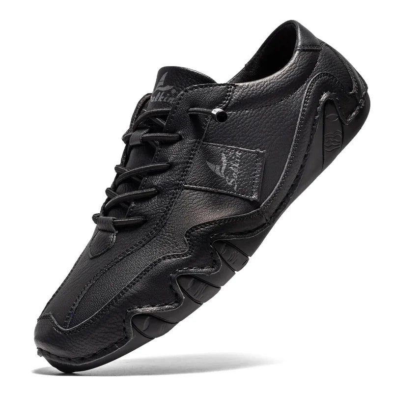2024 Hand Sewn Leather Shoes for Men Light Outdoor Walking Casual Shoes Big Size 47 48 Slip-On Driving Loafers Men