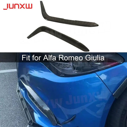 Carbon Fiber FRP Fog Lamp Bumper Fins Trims Decoration for Alfa Romeo Giulia 2016 2017 2018 2019 Sport Standard Car Accessories