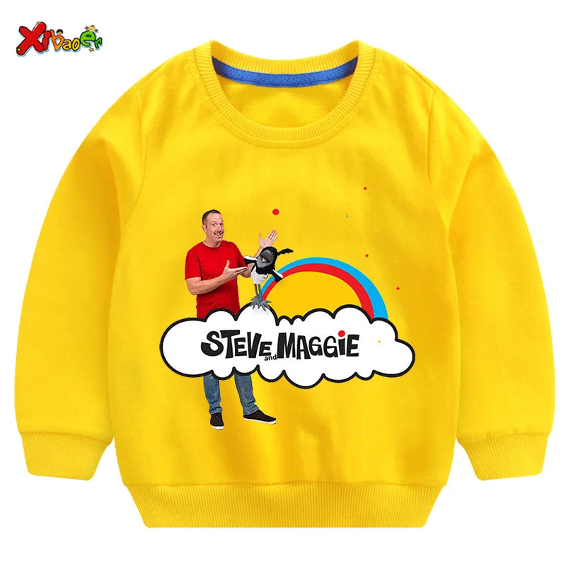 Kids Sweatshirts Steve Maggie Ouctifs Boys Hoodies Sweatshirt Clothing Boy Girl Casual T Shirt Children Pullover Clothes Fashion