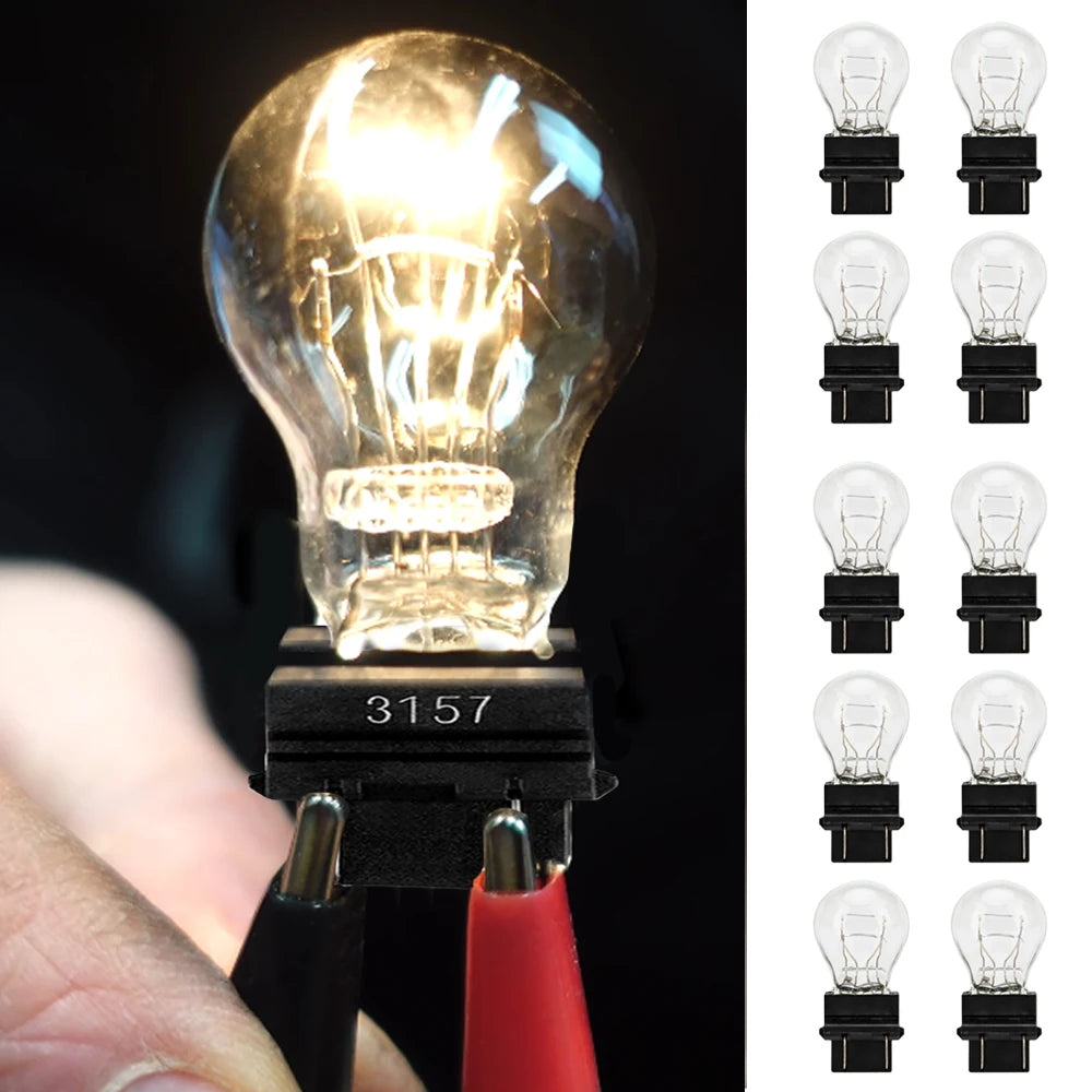 10pcs Universal 3157 Bright Light Bulbs Taillight Brake Lights Reverse Rear Stop Turn Signal Lamp Bulb For Car/Truck/Motorbike