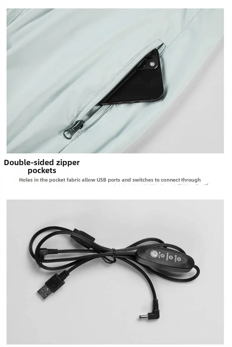 Summer Cooling Vest Men USB Charging Fan Sleeveless Jacket Air Conditioning Clothing Breathable Cool Working Coat for Outdoor Wo