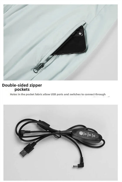 Summer Cooling Vest Men USB Charging Fan Sleeveless Jacket Air Conditioning Clothing Breathable Cool Working Coat for Outdoor Wo