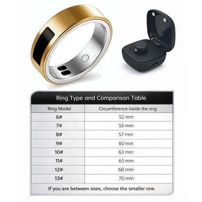 2026 Health Monitoring Smart Ring, Continuous Heart Rate Blood Oxygen Sleep Tracker, Silent Vibration Notification Smart Ring