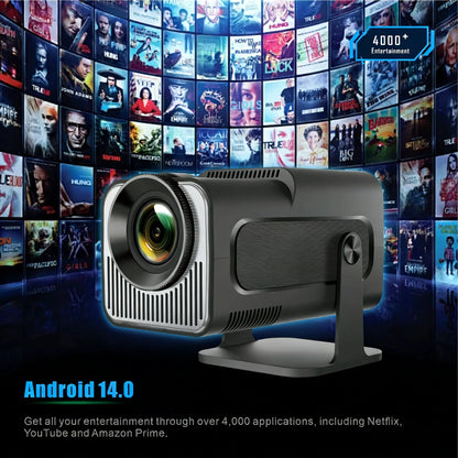 Salange HY320 MINI Android 14.0 Projector LED Beamer Home Cinema 300ANSI 720P WIFI Smart TV HD 1080P 4K Movie