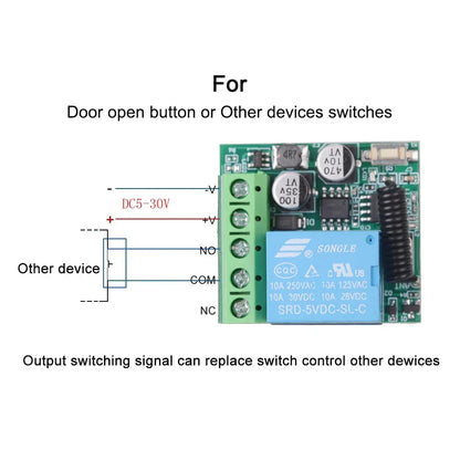 DC 12V 433Mhz RF Wireless Remote Control Switch Relay 1CH Receiver Module For LED  Door Electromagnetic Lock Smart home DIY