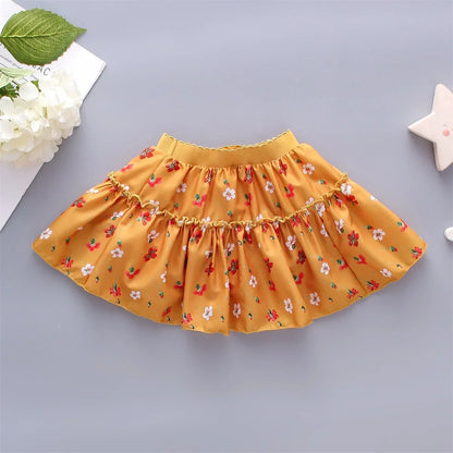 0-3 Year Old Little Girl'S Half Length Skirt  Sweet Small Floral Multi-Layer Chiffon Solid Color Loose A-Line Skirt tutu skirt