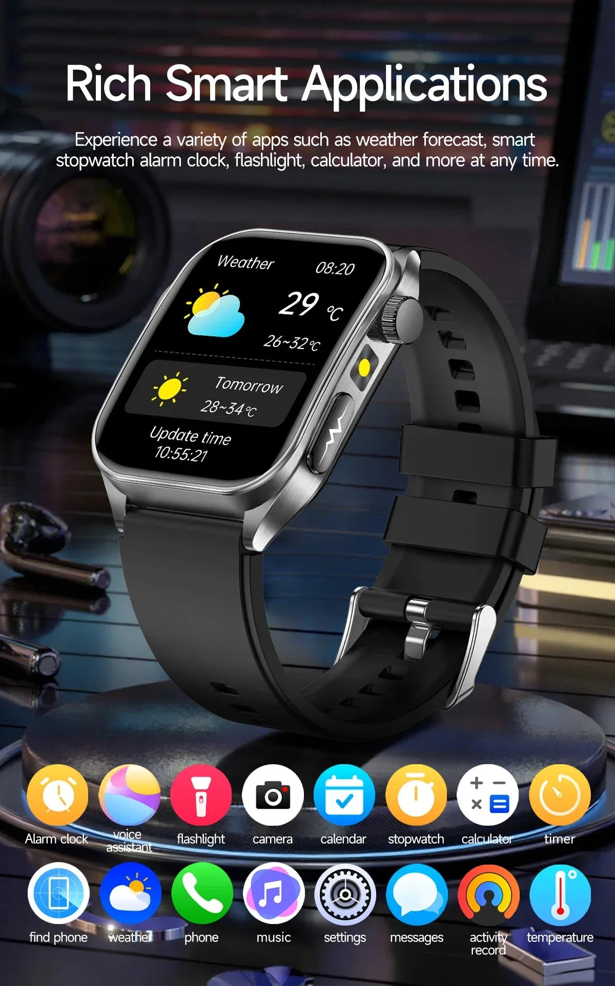 LIGE New Accurate ECG+PPG Smart Watch Laser Therapy Blood Lipid Uric Acid BP Heart Health Analysis BT Call Smartwatch Men Women