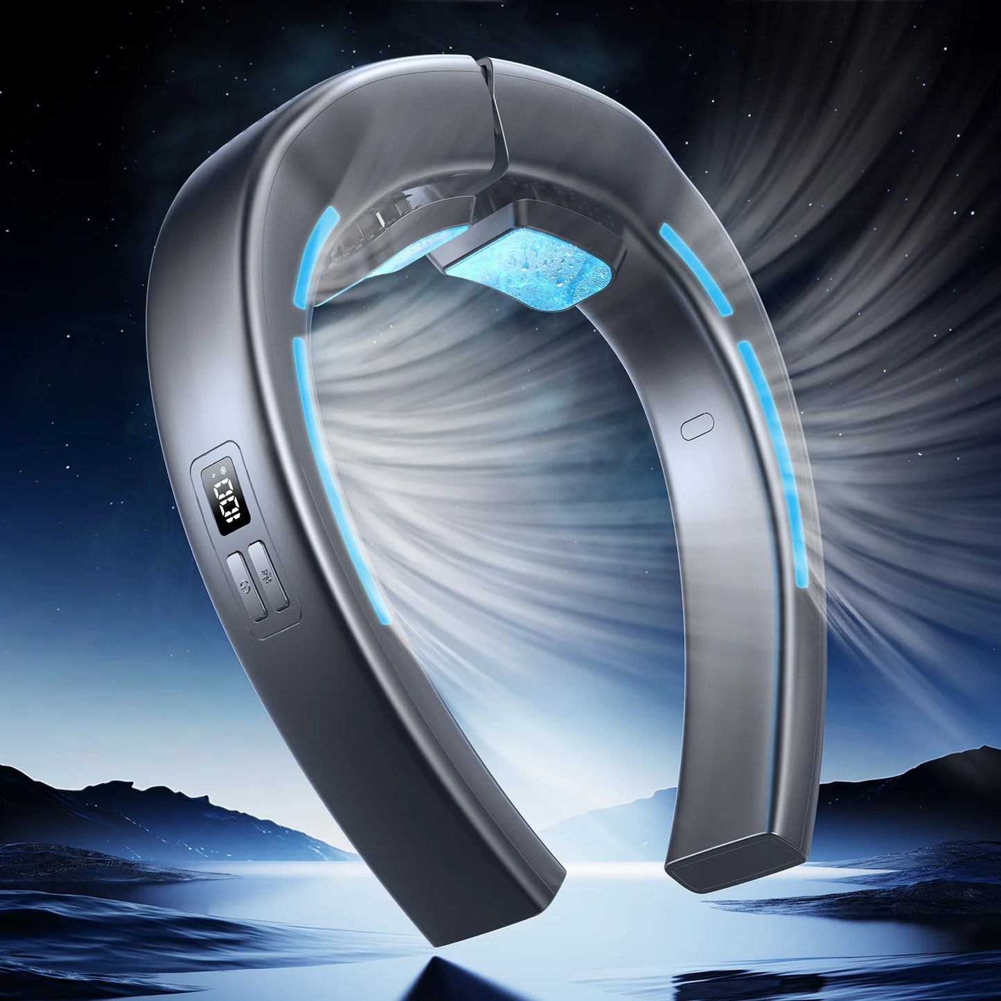 New Wearable Air Conditioner Hanging Neck Fan USB 22.5W Super Fast Charging Dual Cooling 6000mAh High Wind Power Ice Sensing Fan