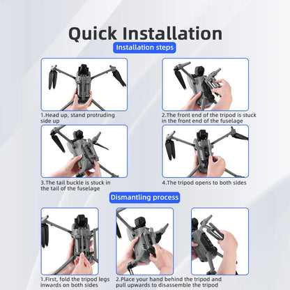 BRDRC Landing Gear for DJI Air 3/Air 3S Foldable Extension Support Legs Dorne Heighten Bracket Protector Feet Stand Accessories
