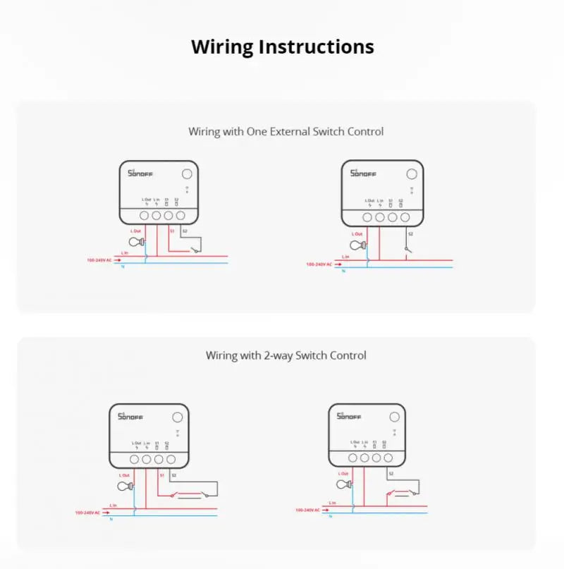SONOFF ZBMINI-L2 Zigbee DIY Mini Smart Switch Module No Neutral Wire Required Switch Work With Alexa Google Alice Smartthing