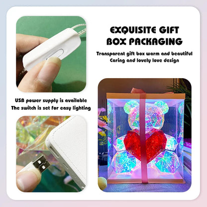 Glowing Bear 30CM Magic Luminous Bear with Bag Valentine's Day Gift Home Livingroom Desktop Decor Girl Grilfriend Creative Gift