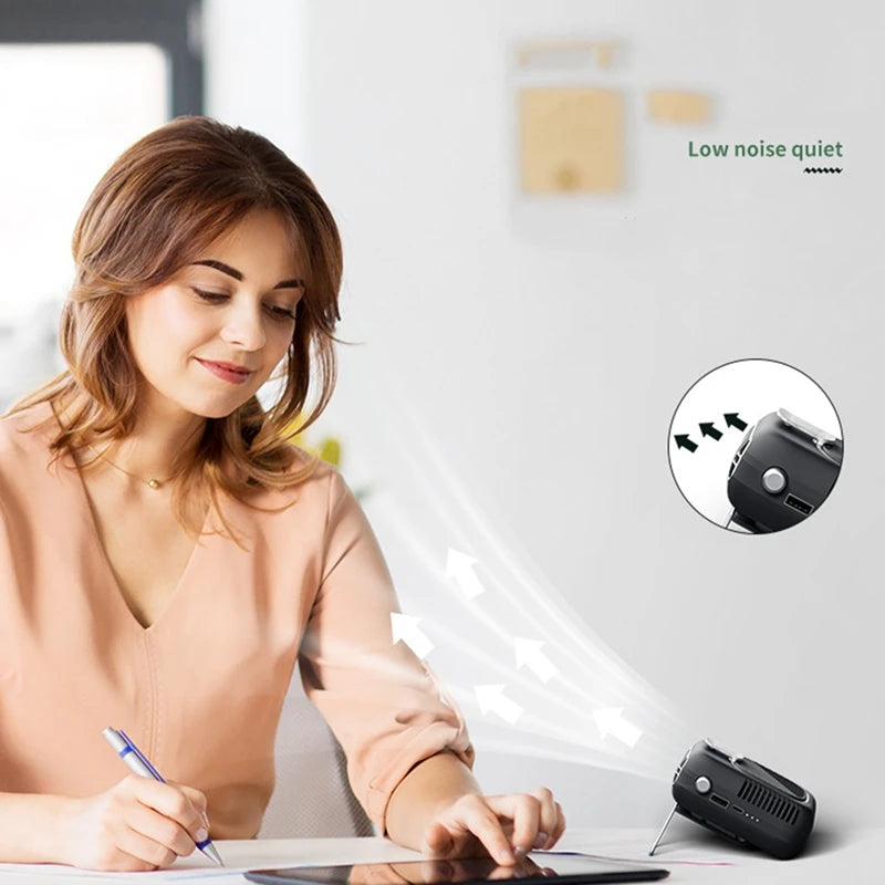 Zai Xiao Portable Personal Hanging Waist Fan With 10000Mah Recharge Quiet Wearable Electric Fan Handheld Air Conditioner