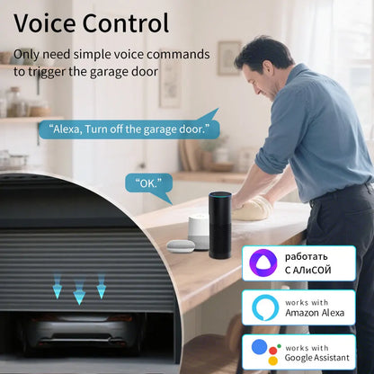 Tuya Smart Garage Door Switch Module Wifi 100-240V Gate Opener Controller for Alexa Google Home Assistant Yandex Voice Control