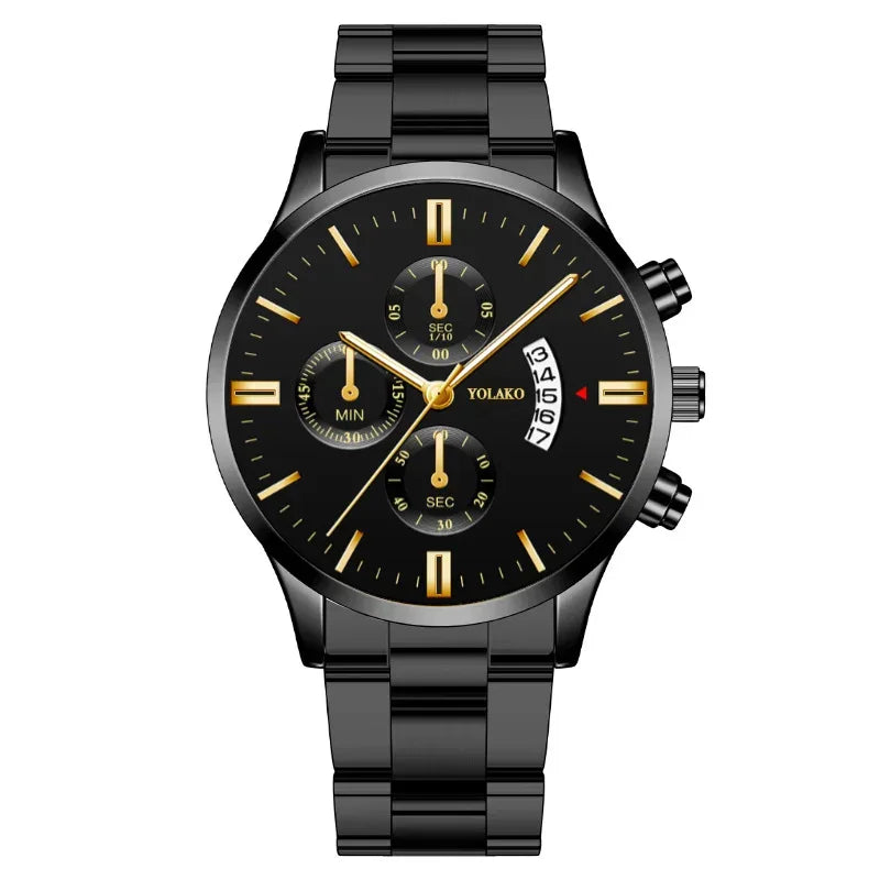 Luxury Men Stainless Steel Watch Calendar Quartz Wristwatch Business Watches Man Clock Relogio Masculino