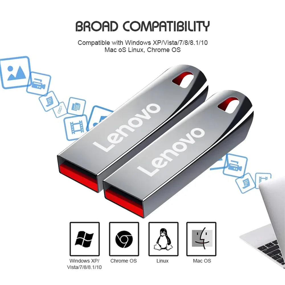 Lenovo 2TB High Speed 3.2 USB Flash Drive 1TB Pen Drive 512GB Usb Stick Pendrive 128GB Flash Disk For IPhone SmartPhone