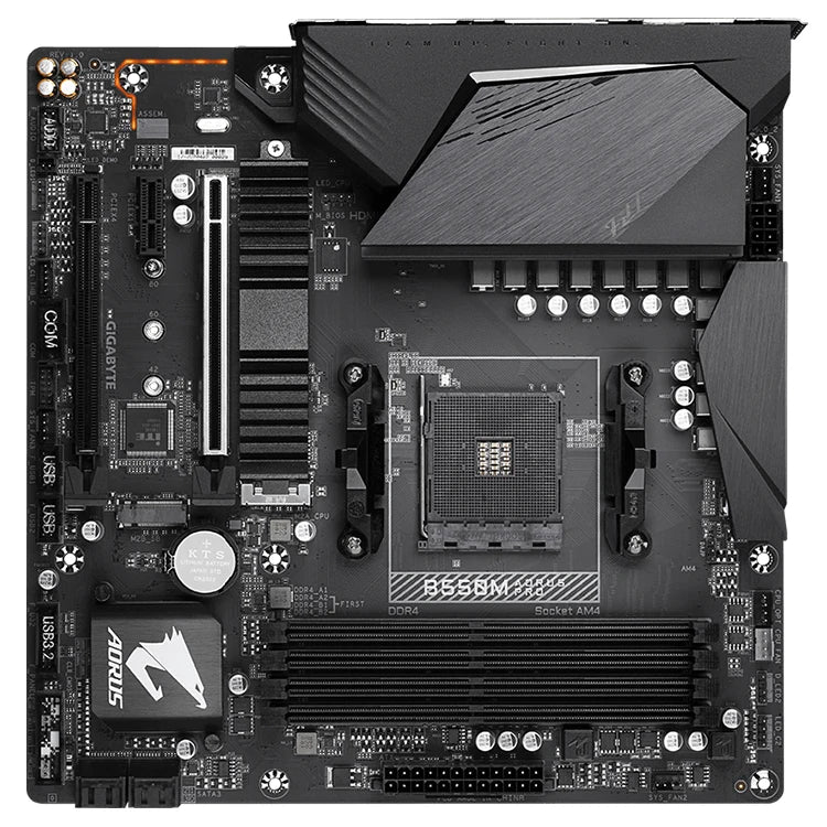 Used GIGABYTE B550M AORUS PRO M-ATX Gaming Motherboard with AMD AM4 Ryzen 5 7 9 3700X 3900X 3900XT Processors