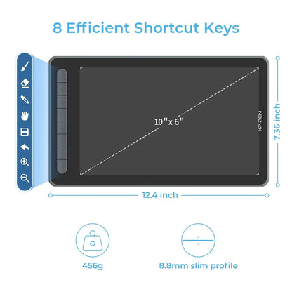 XPPen Deco LW Graphic Digital Tablet Drawing Pen Tablet Wireless Bluetooth V5.0 Tilt Supported Battery-free Stylus 8192 Levels