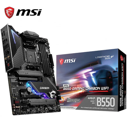 Used MSI MPG B550 GAMING CARBON WIFI AM4 AMD B550 ATX Gaming Motherboard Support AM4 Socket 3rd Gen AMD Ryzen Processors