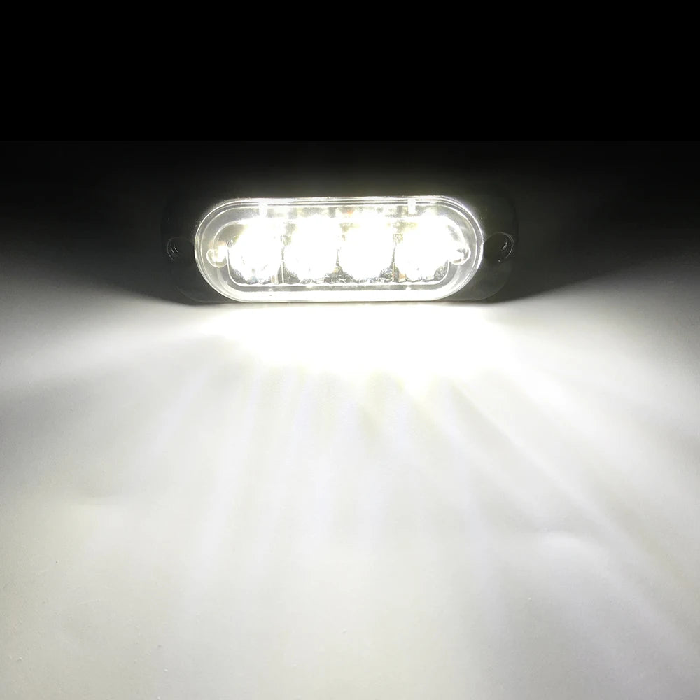 Car Grill Signal light FLASHING Warning Light trailer led lights 4 LED emergency lamp police strobe light TRUCK motorcycle SUV