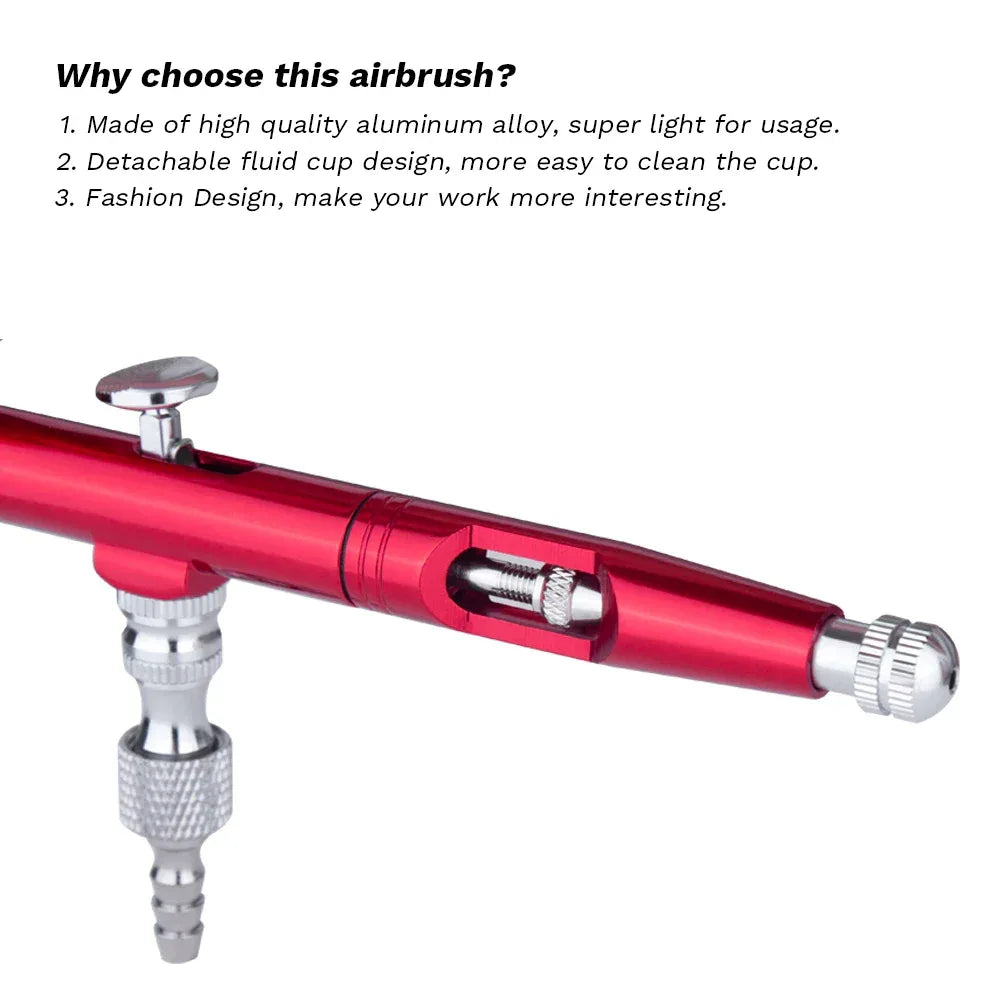 Airbrush Tool Dual Action Gravity Feed 0.3mm Nozzle Spray Gun Cake Decorating Brushes For Makeup Nail Manicure Tatoo Paint Straw