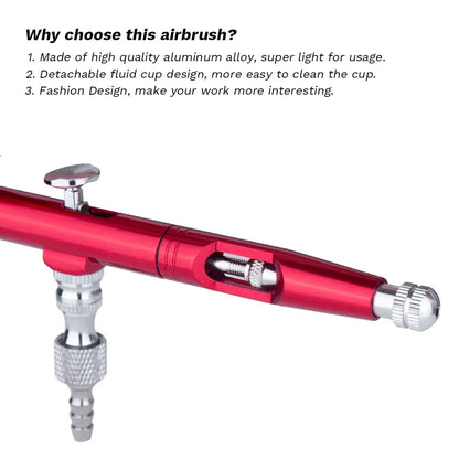 Airbrush Tool Dual Action Gravity Feed 0.3mm Nozzle Spray Gun Cake Decorating Brushes For Makeup Nail Manicure Tatoo Paint Straw