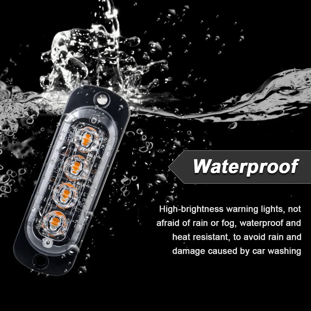 Car Grill Signal light FLASHING Warning Light trailer led lights 4 LED emergency lamp police strobe light TRUCK motorcycle SUV