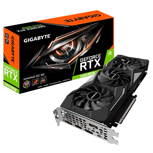 Used GIGABYTE GeForce RTX 2060 SUPER GAMING OC 8G with 4 Copper Heat Pipes Direct Touch GPU Video Card (GV-N206SGAMING OC-8GC) by PDG ibma