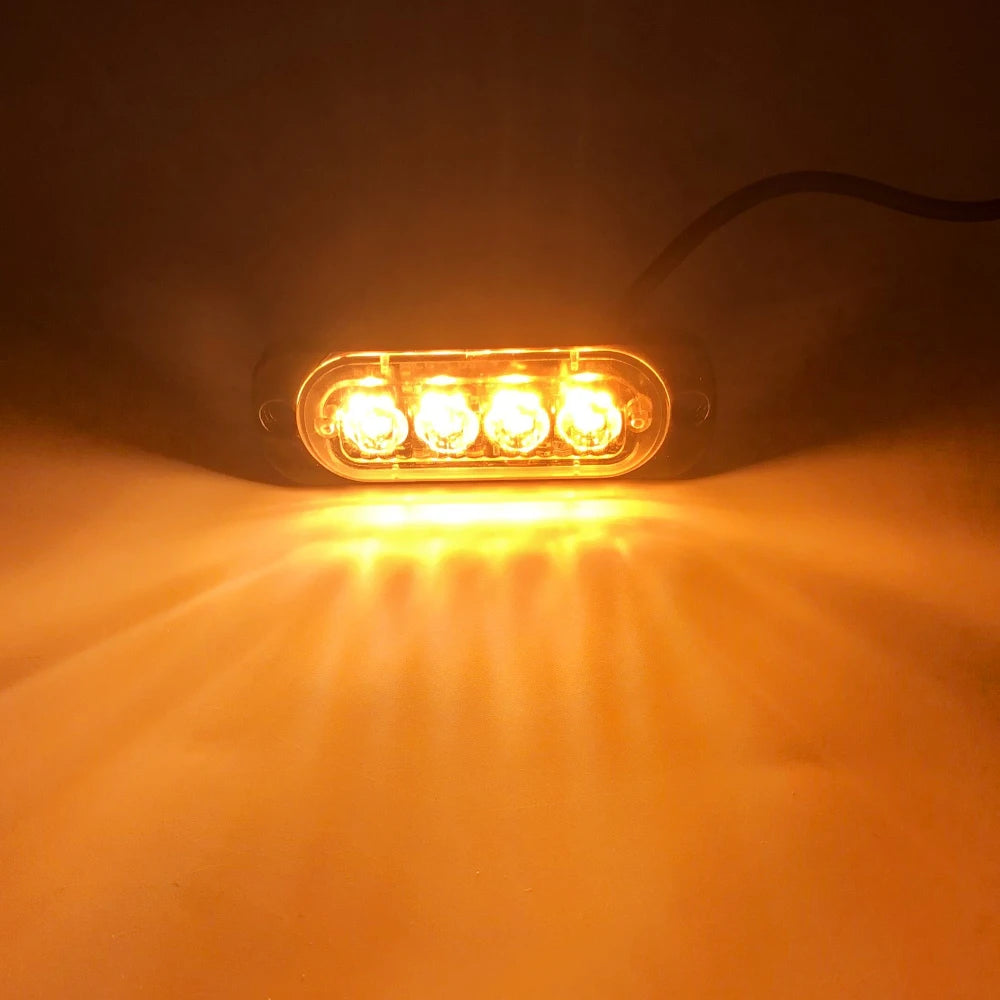 Car Grill Signal light FLASHING Warning Light trailer led lights 4 LED emergency lamp police strobe light TRUCK motorcycle SUV