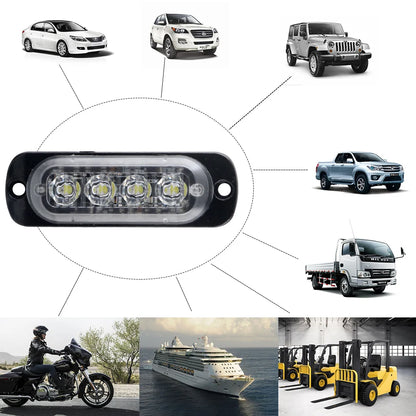 Car Grill Signal light FLASHING Warning Light trailer led lights 4 LED emergency lamp police strobe light TRUCK motorcycle SUV