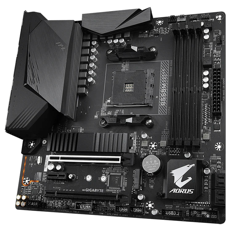 Used GIGABYTE B550M AORUS PRO M-ATX Gaming Motherboard with AMD AM4 Ryzen 5 7 9 3700X 3900X 3900XT Processors