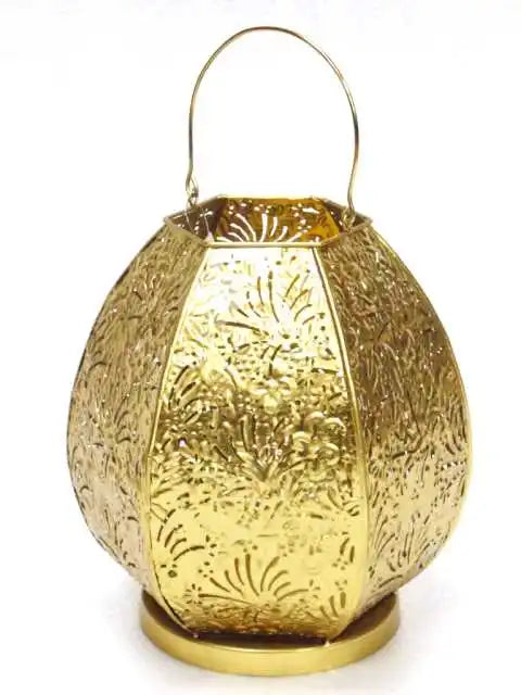 Antique round Gold Filigree Hurricane Lantern New Home Christmas Decorations for Elegant Interior Design