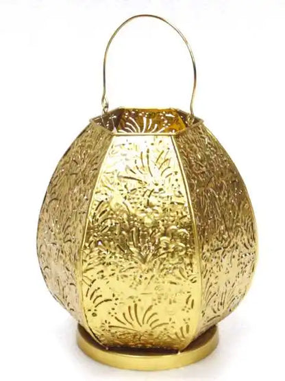 Antique round Gold Filigree Hurricane Lantern New Home Christmas Decorations for Elegant Interior Design