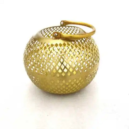 Antique round Gold Filigree Hurricane Lantern New Home Christmas Decorations for Elegant Interior Design