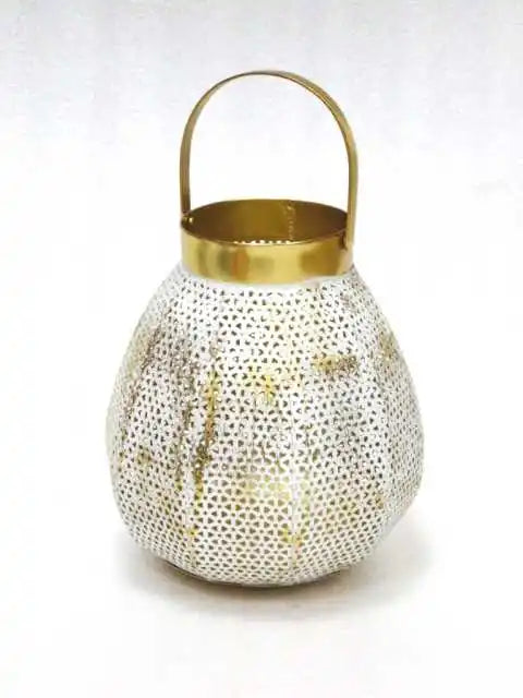 HOME DECORATION ANTIQUE NEW FILIGREE ROUND GOLD HURRICANE LANTERN
