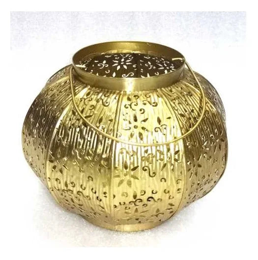 HOME DECORATION ANTIQUE NEW FILIGREE ROUND GOLD HURRICANE LANTERN