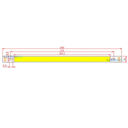 COOLEEON 200*10mm DC12V LED COB Light Strip 10cm 10W Lamp Blue Green Red Warm Cool White Color LED Bar Lights 100mm 12V COB Bulb