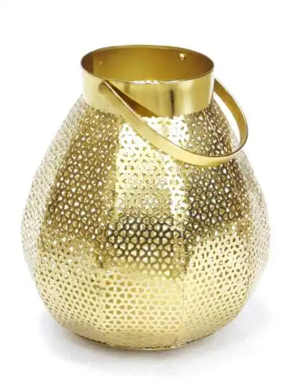 HOME DECORATION ANTIQUE NEW FILIGREE ROUND GOLD HURRICANE LANTERN