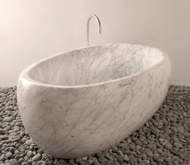 Outdoor Decoration Natural River Brown Stone Bathtub for Sale