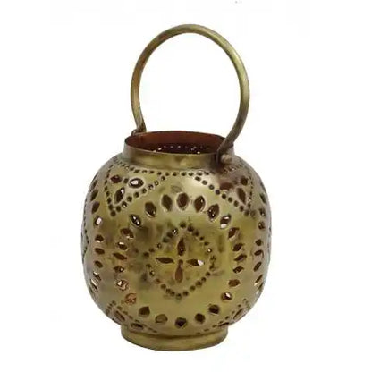 HOME DECORATION ANTIQUE NEW FILIGREE ROUND GOLD HURRICANE LANTERN