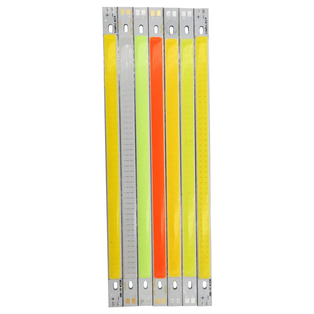 COOLEEON 200*10mm DC12V LED COB Light Strip 10cm 10W Lamp Blue Green Red Warm Cool White Color LED Bar Lights 100mm 12V COB Bulb