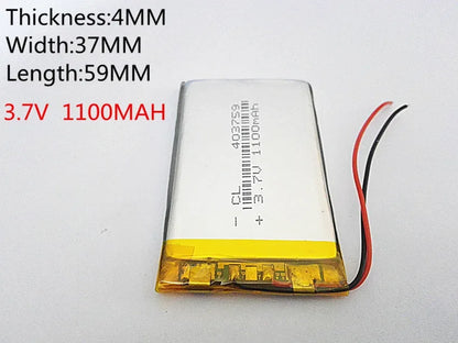 3.7V 403759 1100mAh Lithium Polymer Li-Po Rechargeable DIY Battery For Mp3 MP4 MP5 GPS  mobile electronic